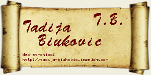 Tadija Biuković vizit kartica